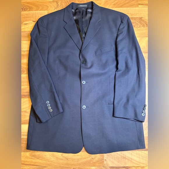 Dkny Other - DKNY Navy Blue Suit Jacket Size 43R 3 Button Wool